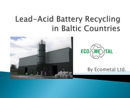Lead-Acid Battery Recycling in Baltic Countries