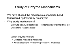 Study of Enzyme Mechanisms