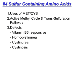 Sulfur Containing Amino Acids