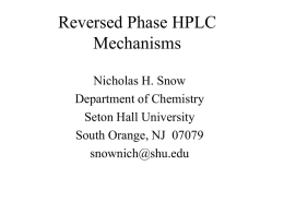 Reversed Phase HPLC Mechanisms