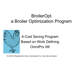 BroilerOpt a Broiler Optimization Program