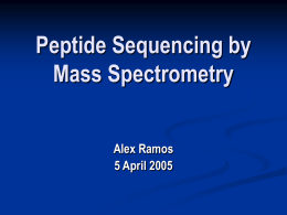 Mass Spectrometry of Peptides - Central Web Server 2
