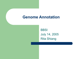 Genome Annotation - Virginia Commonwealth University