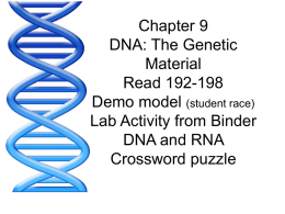 Chapter 9 DNA: The Genetic Material Read 192