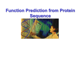 Protein Sequence Analysis Structure & Function Prediction