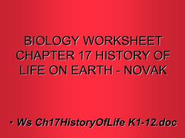BIOLOGY WORKSHEET CHAPTER 12 HISTORY OF LIFE ON …
