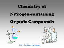 Chemistry of Nitrogen-containing Organic Compounds