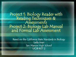 Project 1: Biology Reader with Reading Techniques