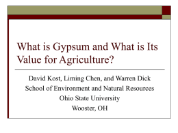 Gypsum and Agriculture - Ohio Agricultural Research and