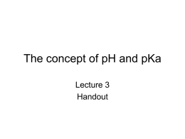 The concept of pH and pKa