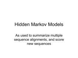Hidden Markov Models - NIU Department of Biological Sciences