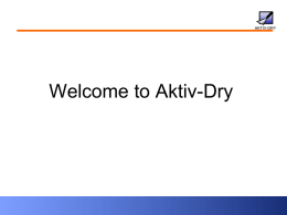 Company Overview and Project Timeline - AKTIV