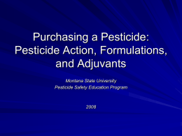 Purchasing a Pesticide - Pesticide Safety Education Program