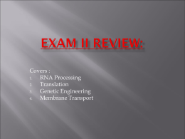 Exam II Review: - Texas Tech University
