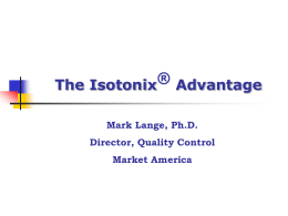 Isotonix Advantage Presentation