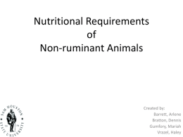 Nutritional Requirements of Non