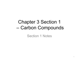 Chapter 3 – Carbon Compounds