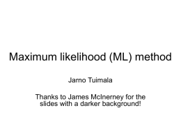 Maximum likelihood (ML) method