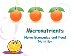 Micronutrients - Health & Social Care & D&T Teaching Resource