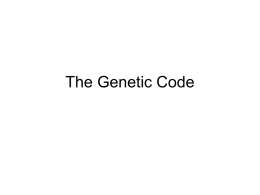 The Genetic Code - Marengo Community Middle School