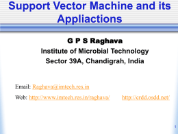 Machine Learning - Institute of Microbial Technology