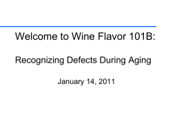 Welcome to Wine Flavor 101A
