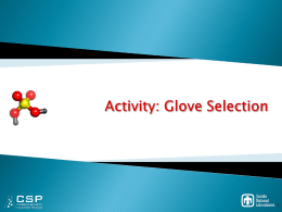 Activity: Glove Selection - CSP