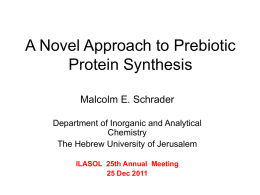 A Novel Approach to Prebiotic Protein Synthesis