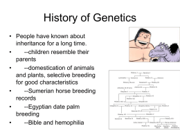 History of Genetics - NIU Department of Biological Sciences