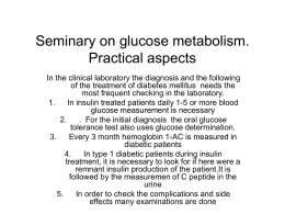 Seminary on glucose metabolism. Practical aspects