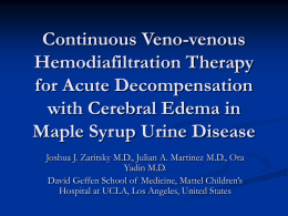 Continuous Veno-venous Hemodiafiltration Therapy for Acute