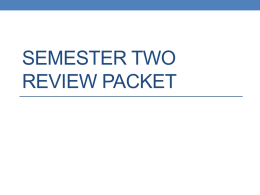 Semester Two Review Packet - Chippewa Falls High School