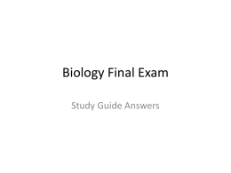 Biology Final Exam - Mr. Curtis' Biology Site