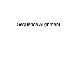 Sequence Alignment - NIU Department of Biological Sciences
