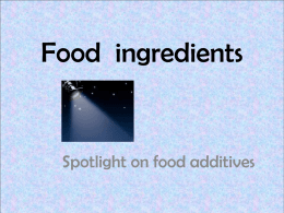 Note: Food Additives