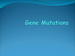 Gene Mutations - ASAB-NUST