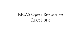 MCAS Open Response Questions - McLeanBio