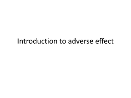Introduction to adverse effect and risk management