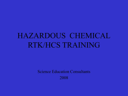 HAZARDOUS CHEMICAL TRAINING