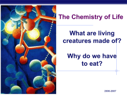 The Chemistry of Life - Wasco Union High School