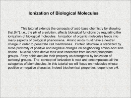 Ionization of Biological Molecules