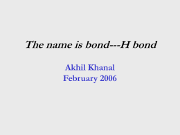 The name is bond – H-bond