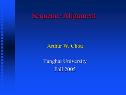 Lecture_3 Sequence Alignment