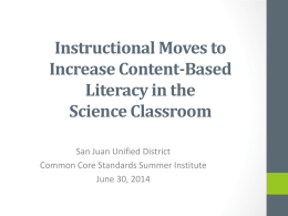 Integrating Literacy Practices in Science Instruction
