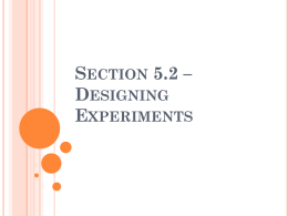 Section 5.2 – Designing Experiments