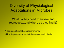 Diversity of Physiological Adaptations in Microbes