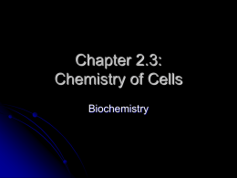 Chapter 2.3: Chemistry of Cells