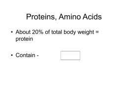 Proteins, Amino Acids