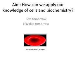 Aim: How can we apply our knowledge of cells?