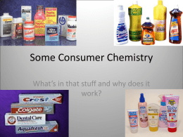 Some Consumer Chemistry